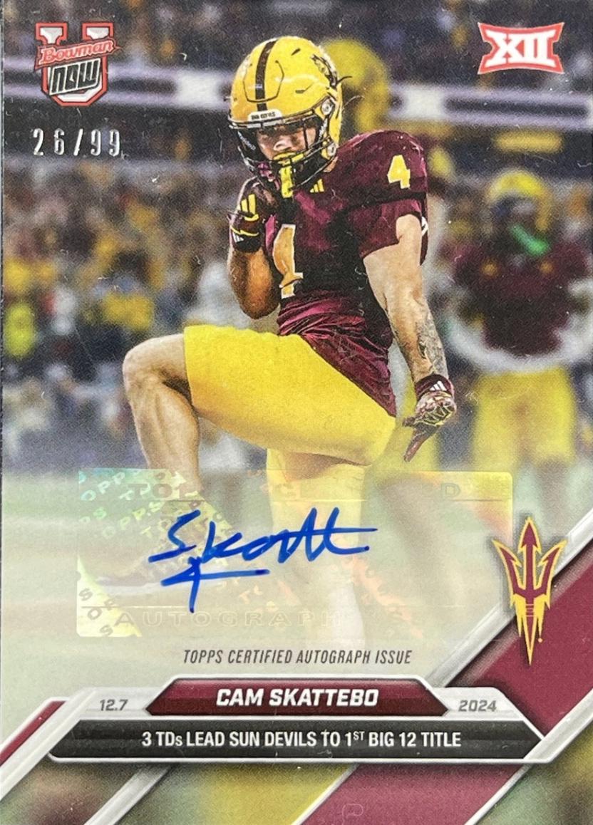 Cam Skattebo #55A 2024 Bowman U Now Autograph Football