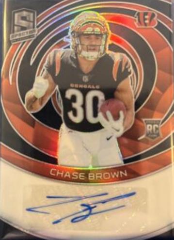 Chase Brown #37 Football Cards 2023 Panini Spectra Rookie Autograph