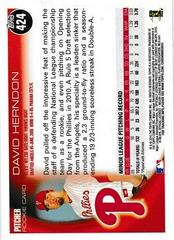Back Of Card | David Herndon Baseball Cards 2010 Topps