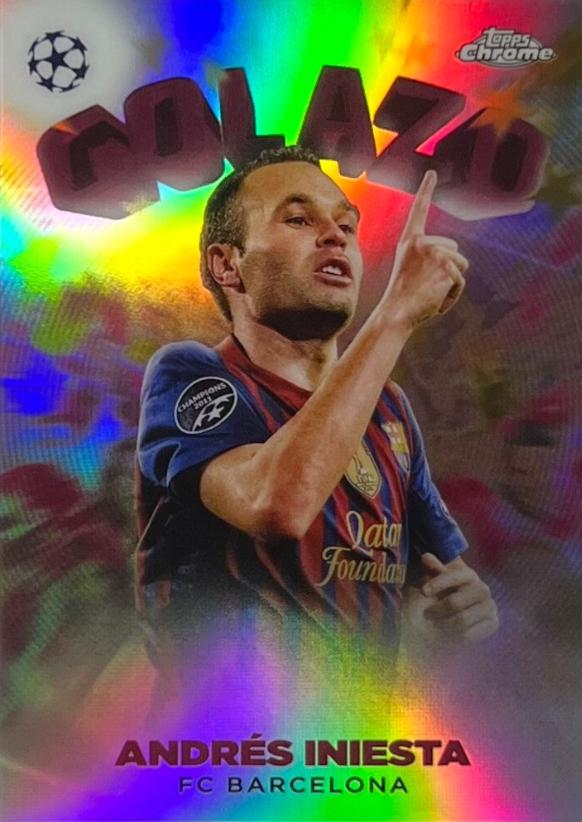 Andres Iniesta #G-7 2022 Topps Chrome UEFA Club Competitions Golazo