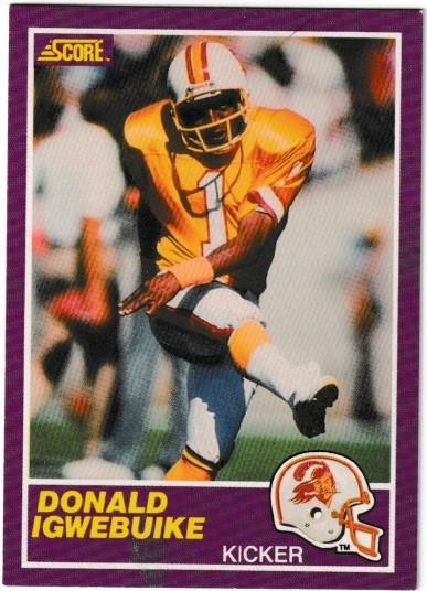 Donald Igwebuike 23 #356S Football Cards 1989 Panini Score Supplemental