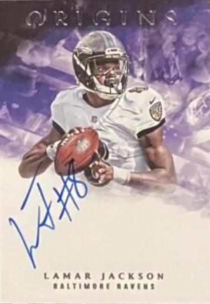 Lamar Jackson #RA-LJ Football Cards 2018 Panini Origins Rookie Autographs