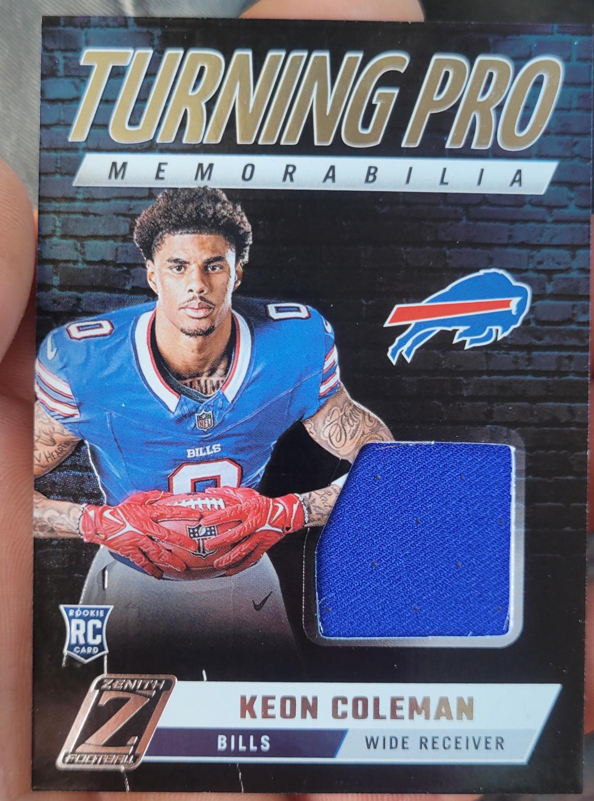 Keon Coleman #17 Football Cards 2024 Panini Zenith Turning Pro Memorabilia