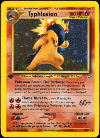 Typhlosion [1st Edition Red Dot Error] #17 Prices | Pokemon Neo