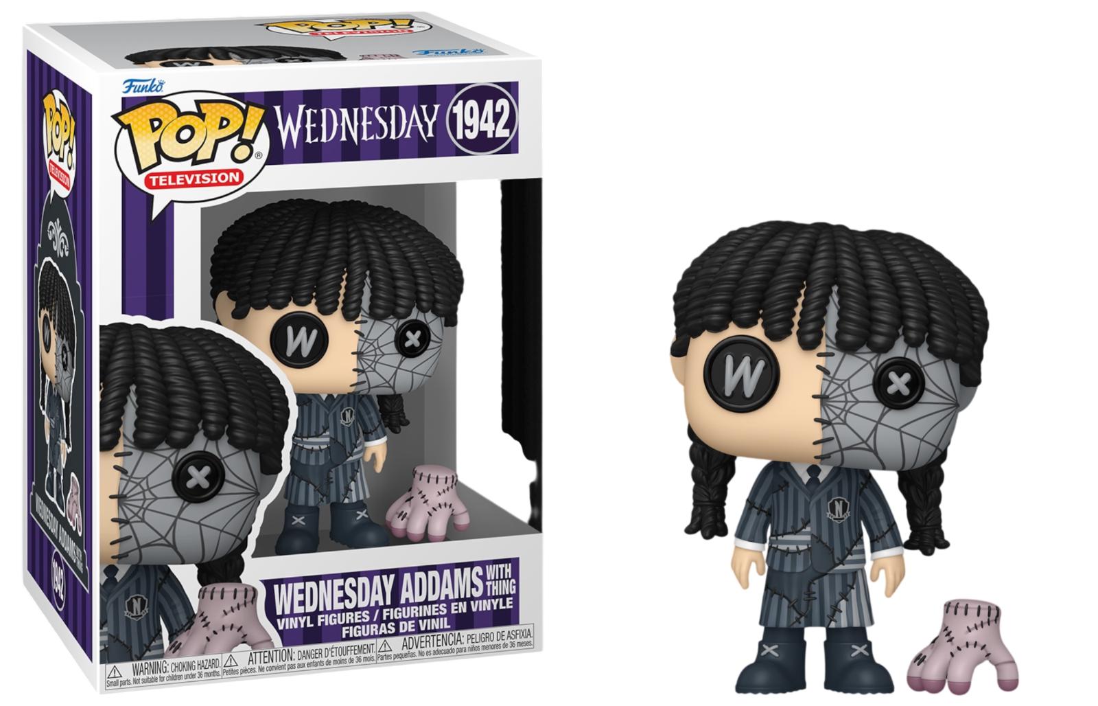 Wednesday Addams With Thing #1942 Wednesday Funko Pop box and figure