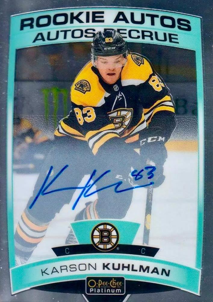 Karson Kuhlman #R-KK 2019-20 O-Pee-Chee Platinum Hockey Rookie Autos