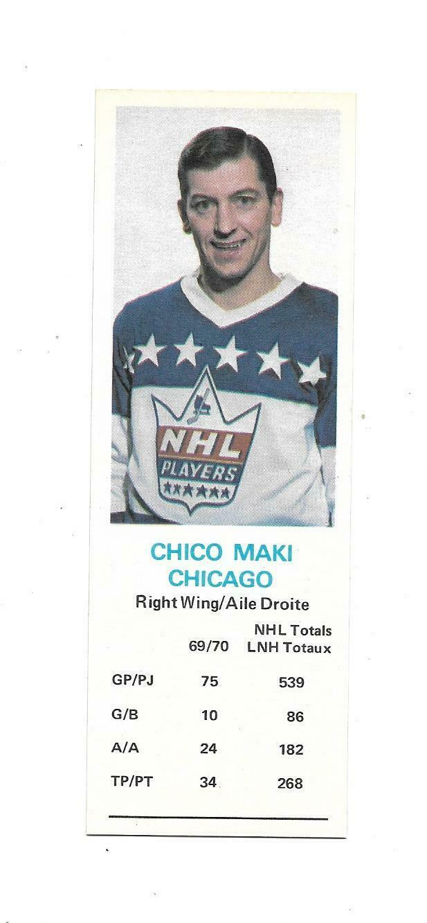 Chico Maki Hockey Cards 1970 Dad's Cookies