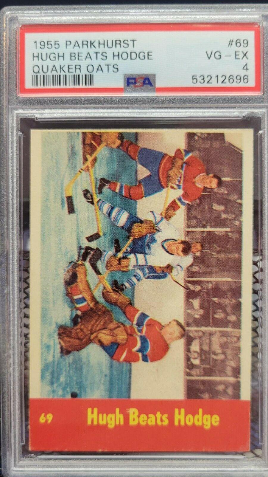 Hugh Beats Hodge #69 Hockey Cards 1955 Parkhurst Quaker Oats