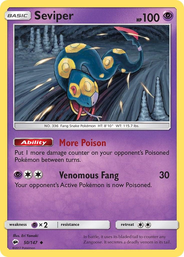 Seviper #50 Pokemon Burning Shadows