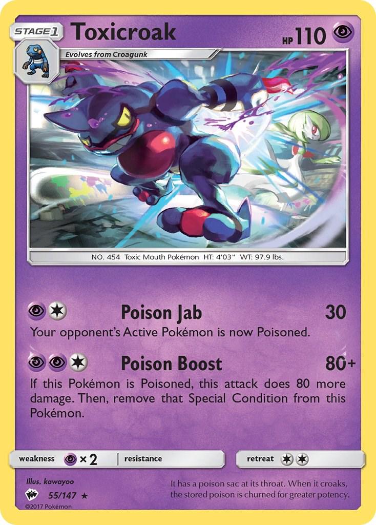 Toxicroak #55 Pokemon Burning Shadows