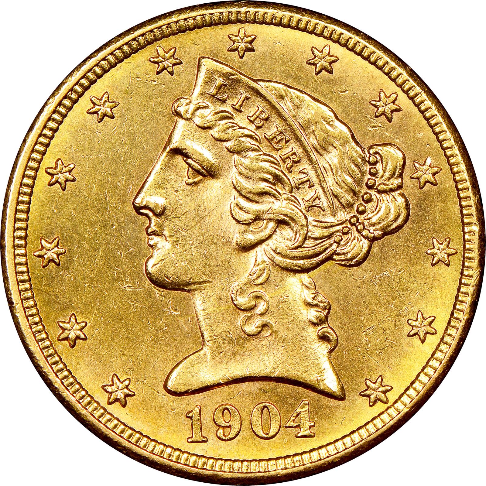 1904 S Coins Liberty Head Half Eagle