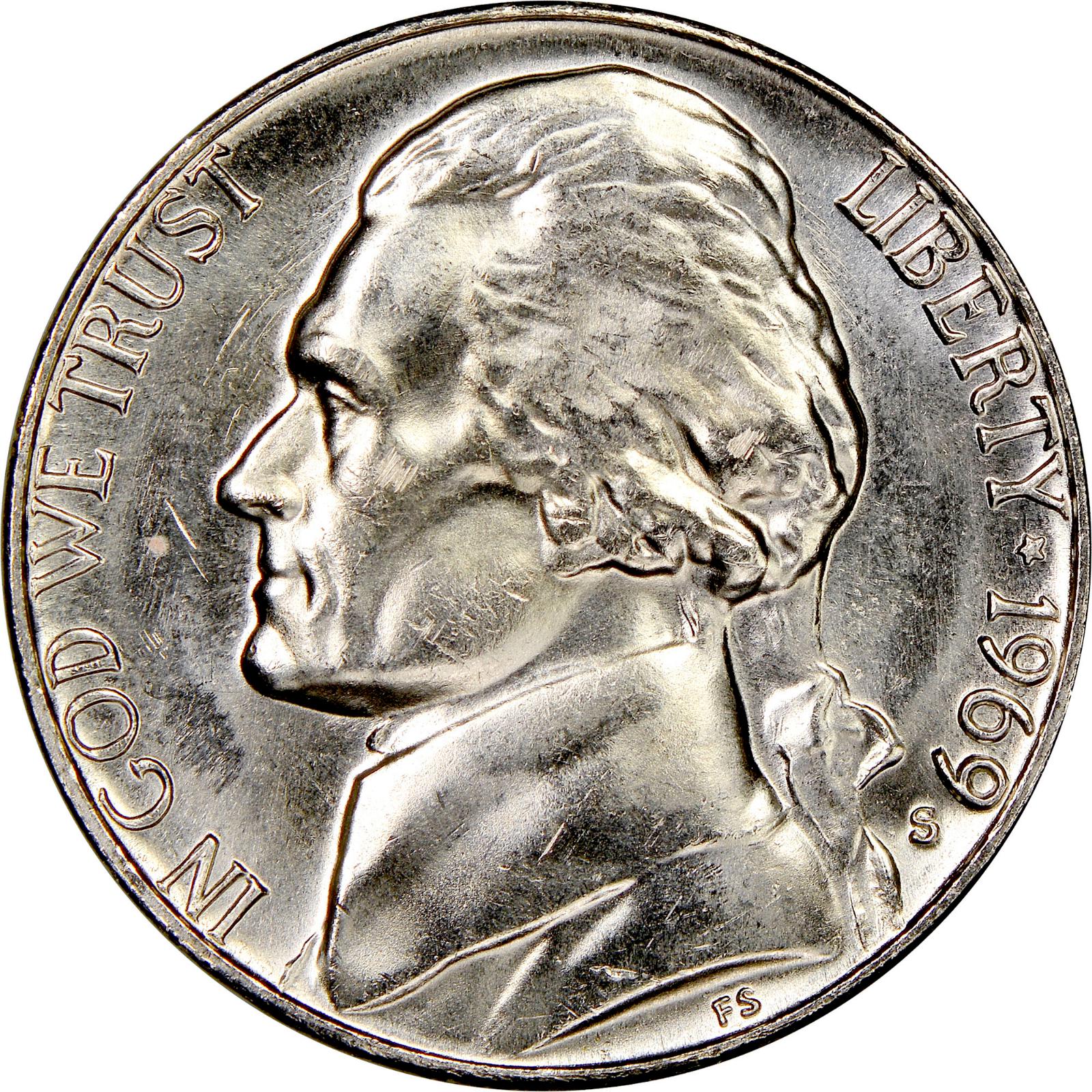 1969 S Coins Jefferson Nickel