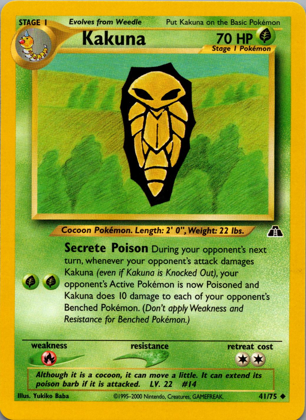 Kakuna #41 Pokemon Neo Discovery