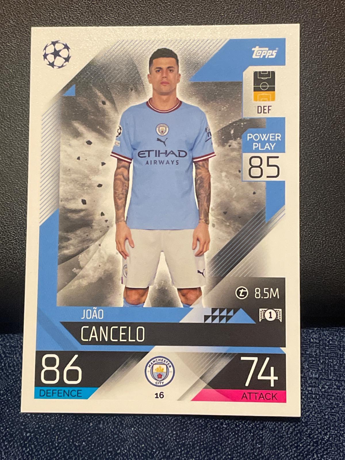 Joao Cancelo #16 Soccer Cards 2022 Topps Match Attax UEFA Champions League