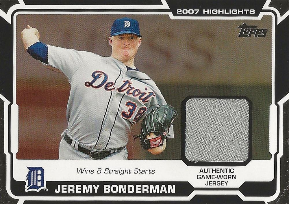 Jeremy Bonderman #HR-JB 2008 Topps Baseball 2007 Highlight Relics