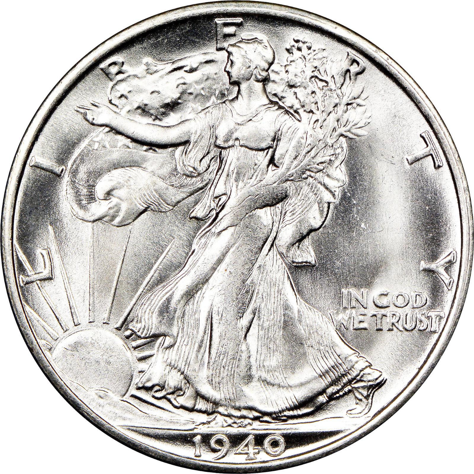1940 S Coins Walking Liberty Half Dollar