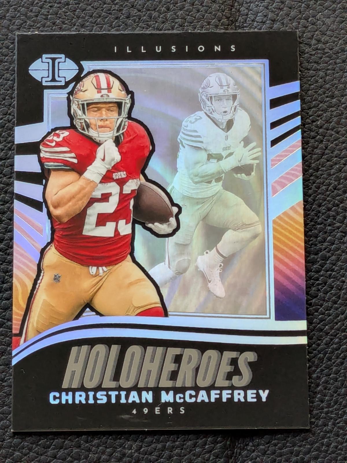Christian McCaffrey #2 Football Cards 2023 Panini Illusions HoloHero