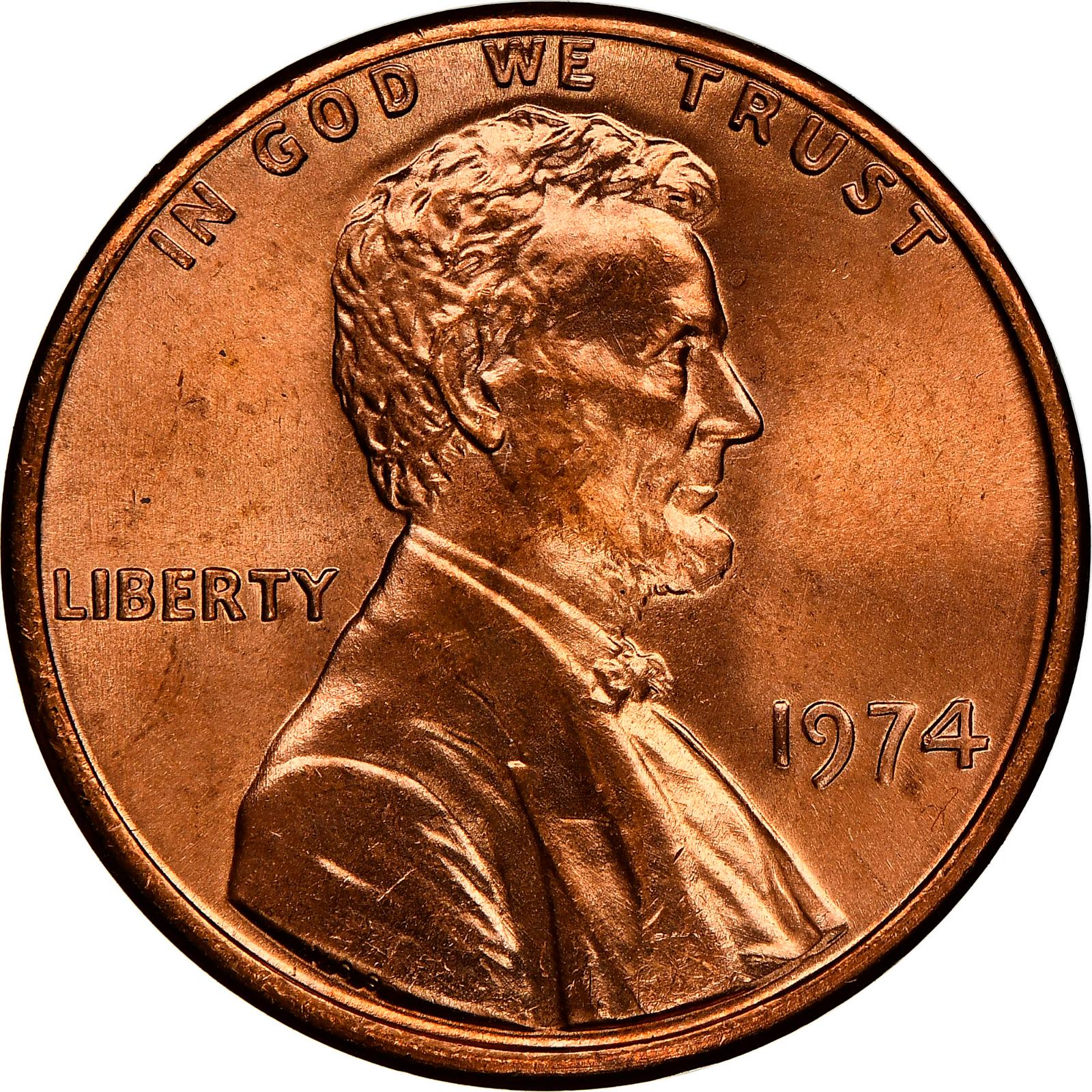 1974 Coins Lincoln Memorial Penny