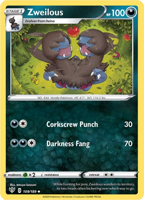 Zweilous #109 Pokemon Darkness Ablaze