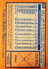 Back Of Card | Bobby Murcer Baseball Cards 1978 Topps