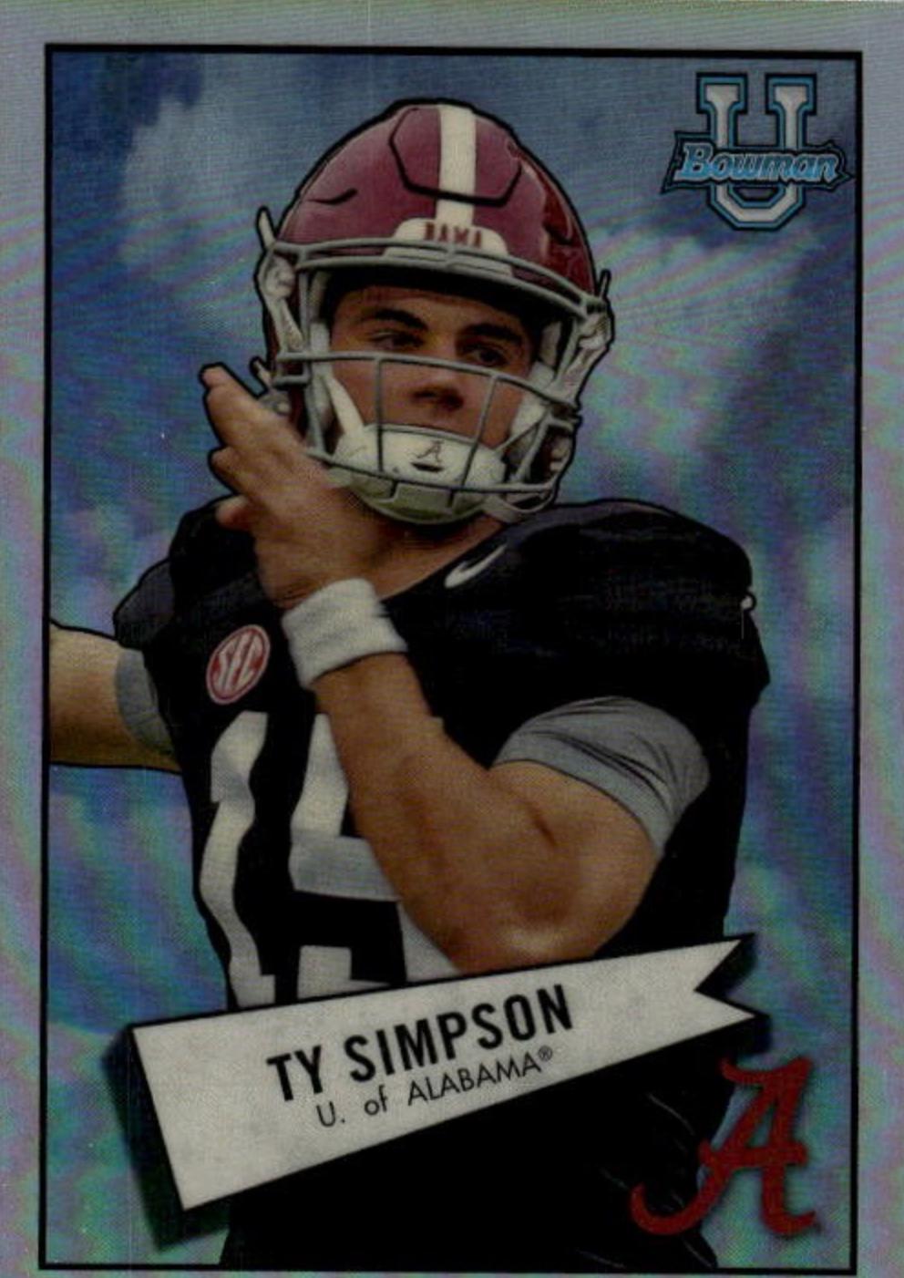 Ty Simpson #52BF-27 2022 Bowman Chrome University 1952 Football