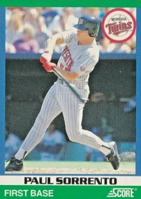 Paul Sorrento #44 Baseball Cards 1991 Score Rising Stars