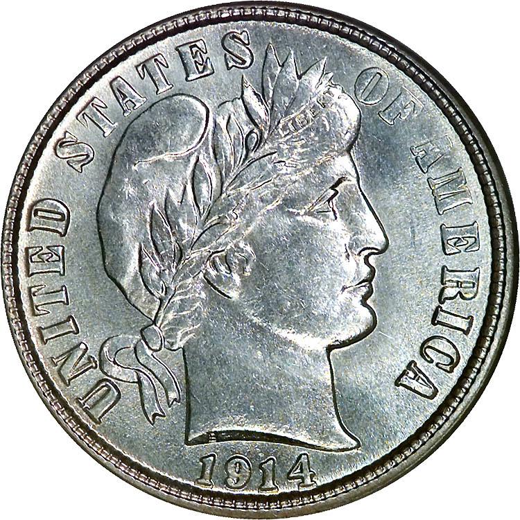 1914 S Coins Barber Dime