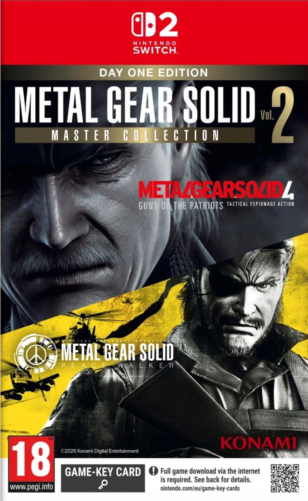 Carátula de Metal Gear Solid: Master Collection Vol. 2 Day One Edition para Switch 2 (edición PAL España)