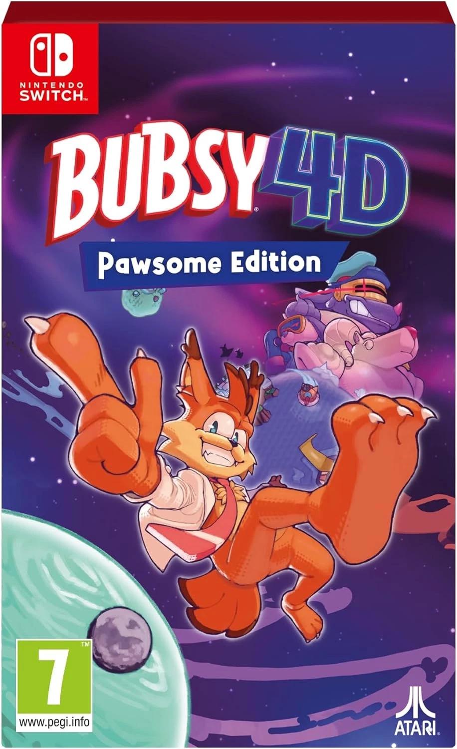 Carátula de Bubsy 4D Pawsome Edition para Switch (edición PAL España)