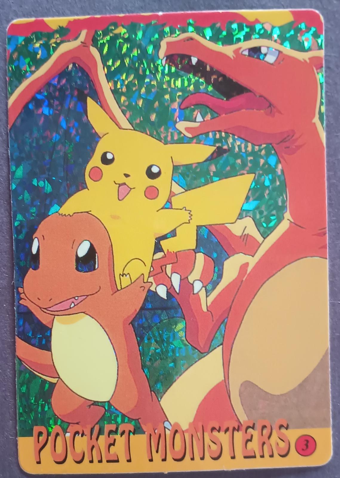 Charizard, Pikachu & Charmander #3 Pokémon Card from Pokemon Japanese Vending Set 