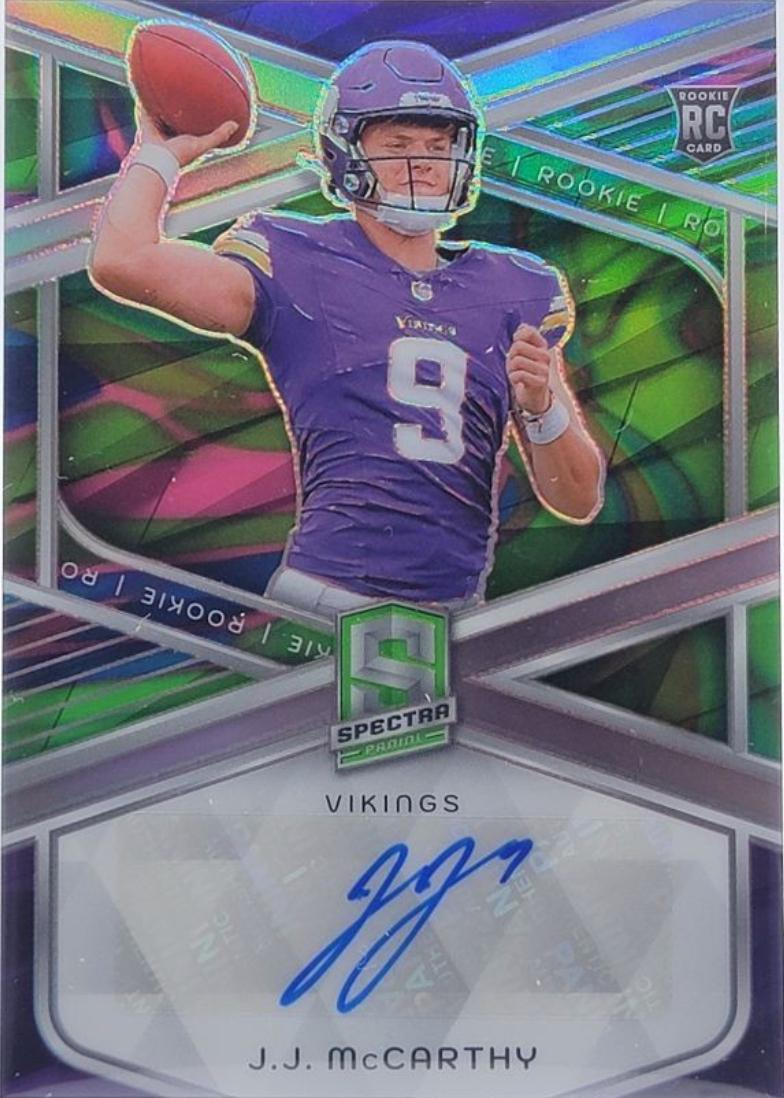J.J. McCarthy [Marble Neon] #RA-JMY Prices | 2024 Panini Spectra Rookie ...