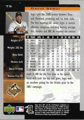 Back | David Segui Baseball Cards 2001 Upper Deck MVP