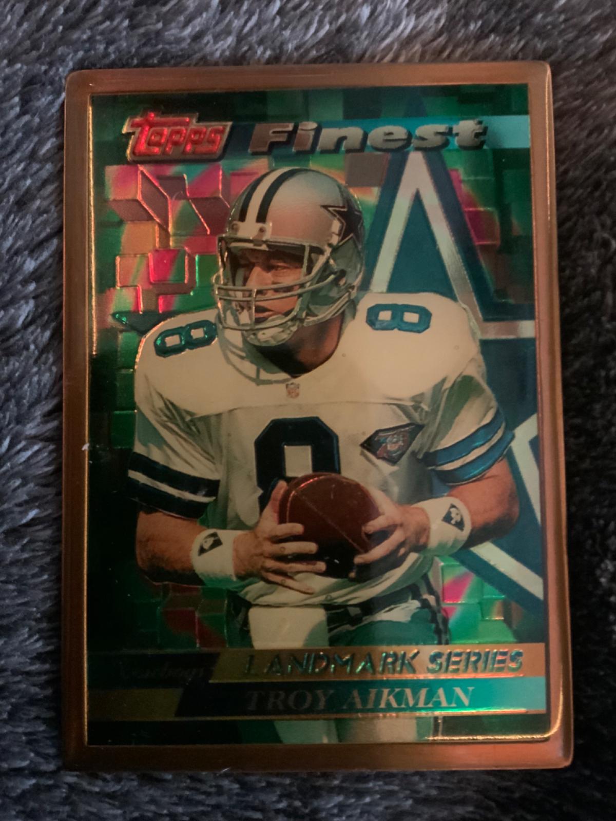 Troy Aikman #3 Football Cards 1995 Topps Finest Landmark