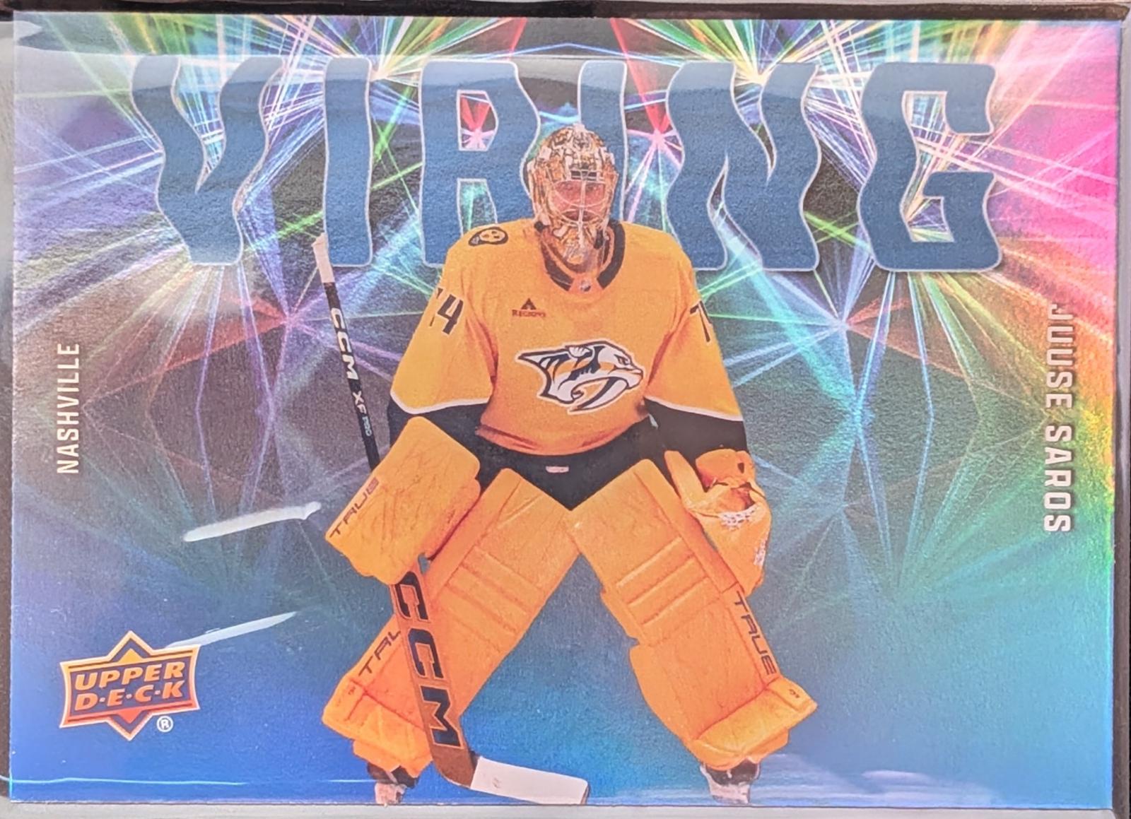 Juuse Saros #VB-4 2025 Upper Deck Series 2 Vibing Hockey