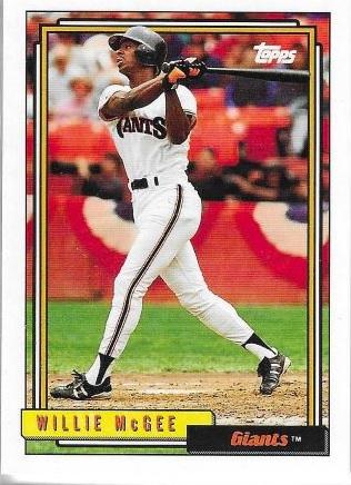 Willie McGee #65 Baseball Cards 1992 Topps