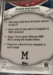 Back  | Eddie Mathews Baseball Cards 2019 Topps Tribute