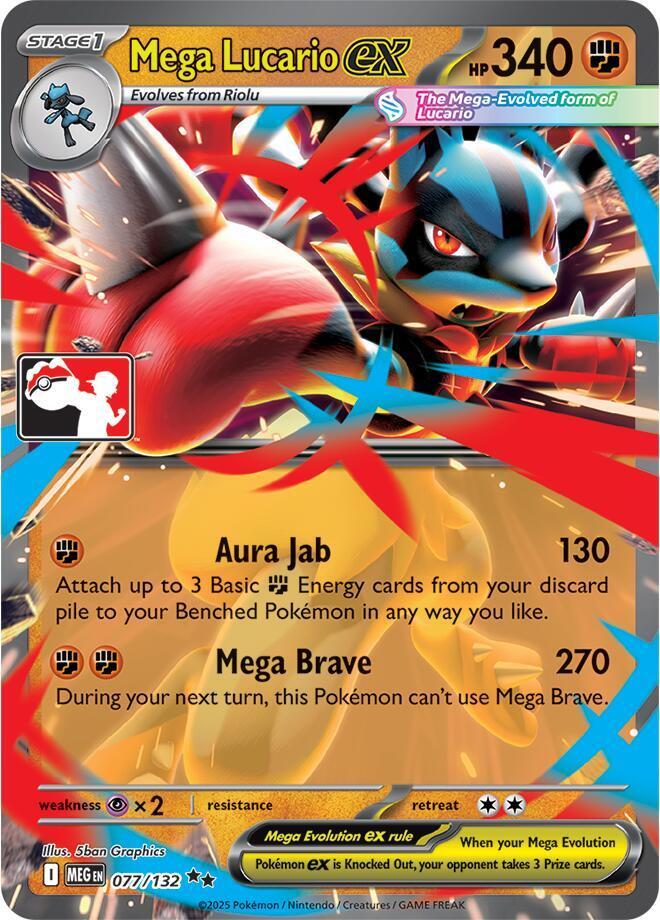 Mega Lucario Ex [Prize Pack] #77 Pokémon Card from Pokemon Mega Evolution Set 