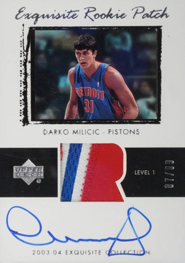 Darko Milicic Autograph Patch #77 2003 UD Exquisite Collection Basketball