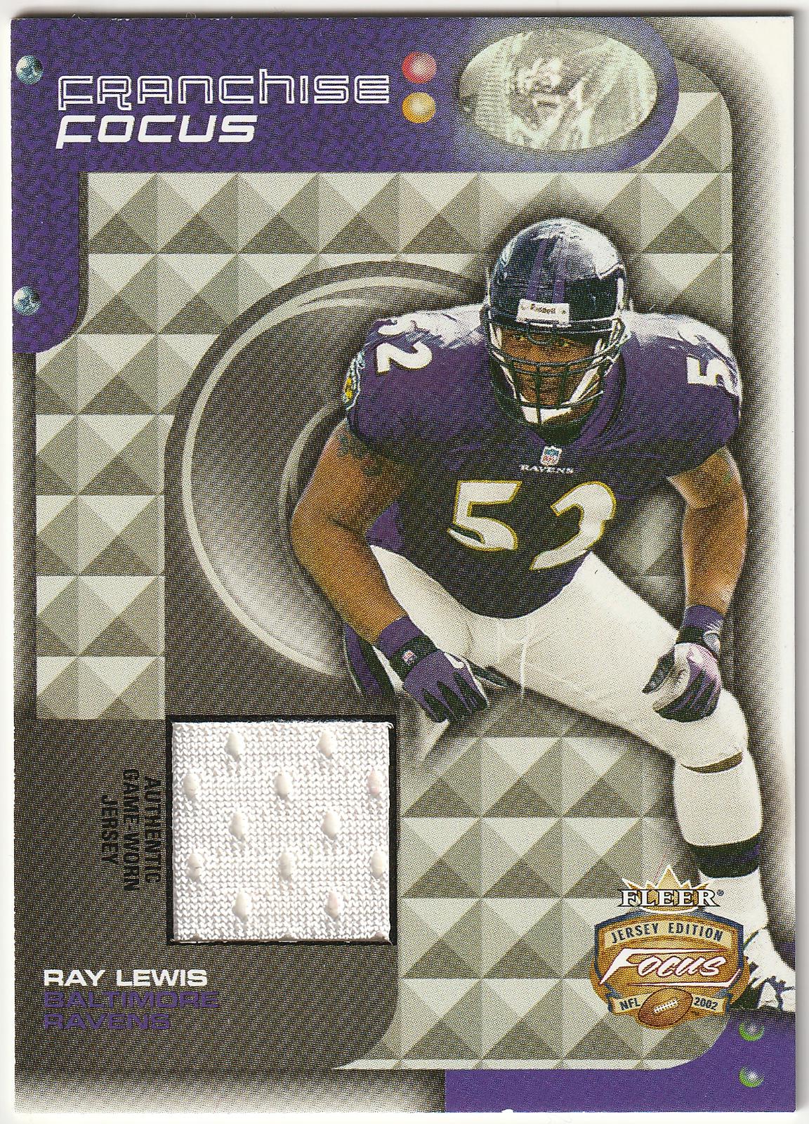 Ray Lewis #RL-FF Football Cards 2002 Fleer Focus Jersey Edition Franchise