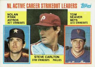 NL Active Career Strikeout Leaders (Steve Carlton / Nolan Ryan / Tom Seaver