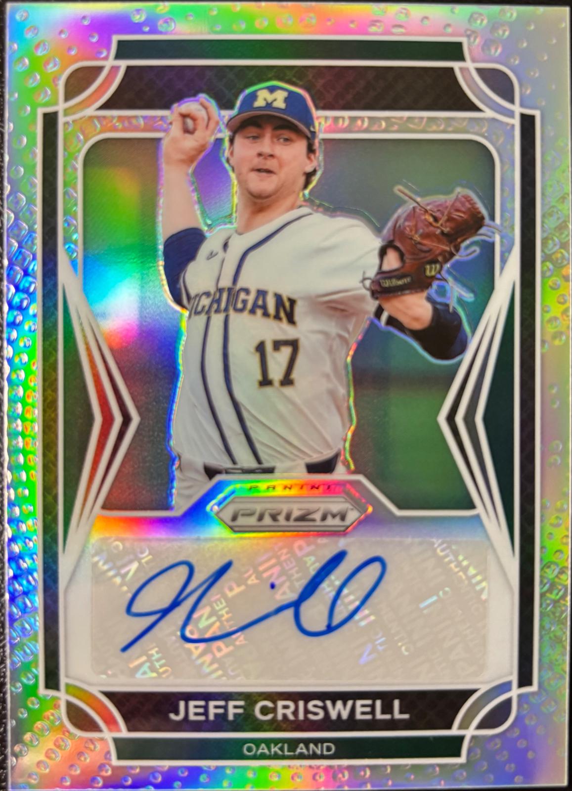 Jeff Criswell #25 Baseball Cards 2021 Panini Prizm Draft Picks Autographs