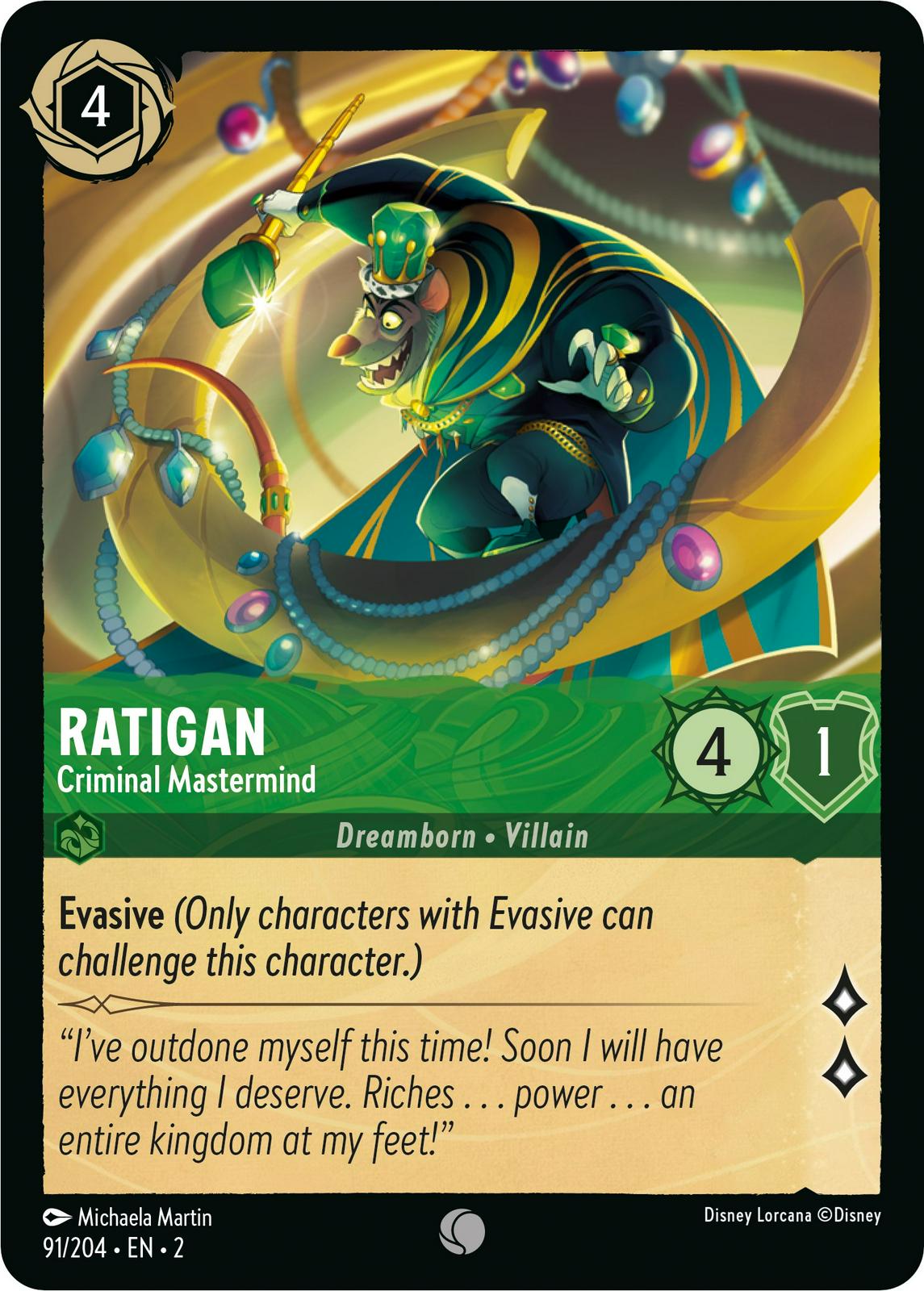 Ratigan - Criminal Mastermind #91 Lorcana Rise of the Floodborn