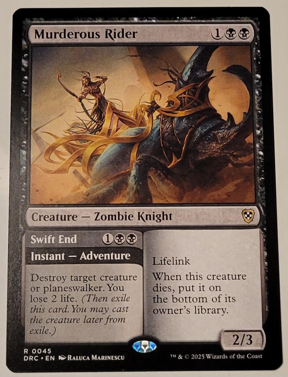 Murderous Rider // Swift End #45 Magic Aetherdrift Commander
