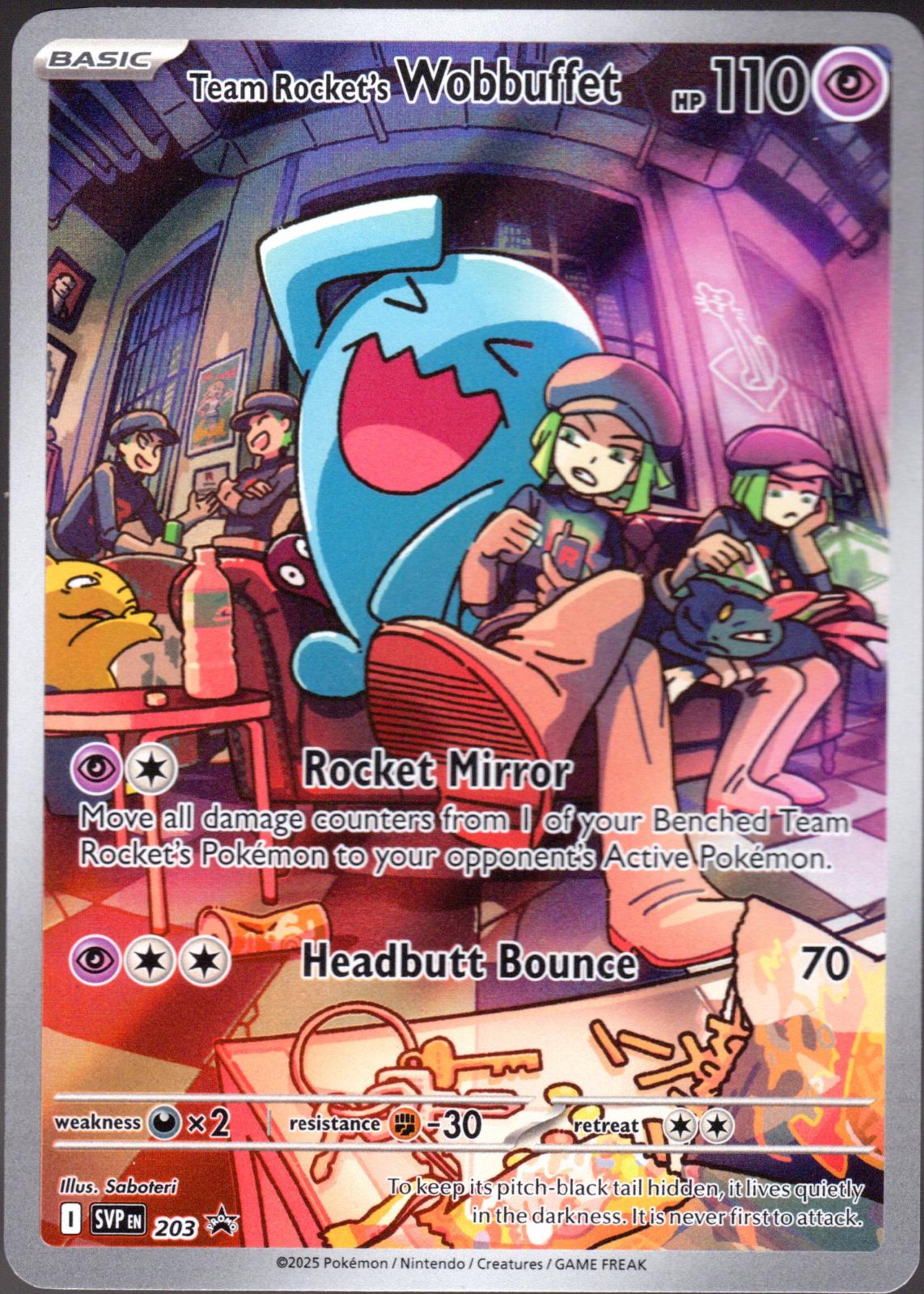 Team Rocket's Wobbuffet #203 Pokemon Promo