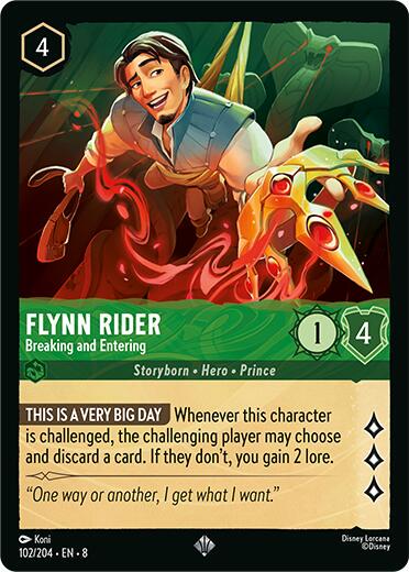 Flynn Rider - Breaking and Entering #102 Lorcana Reign of Jafar