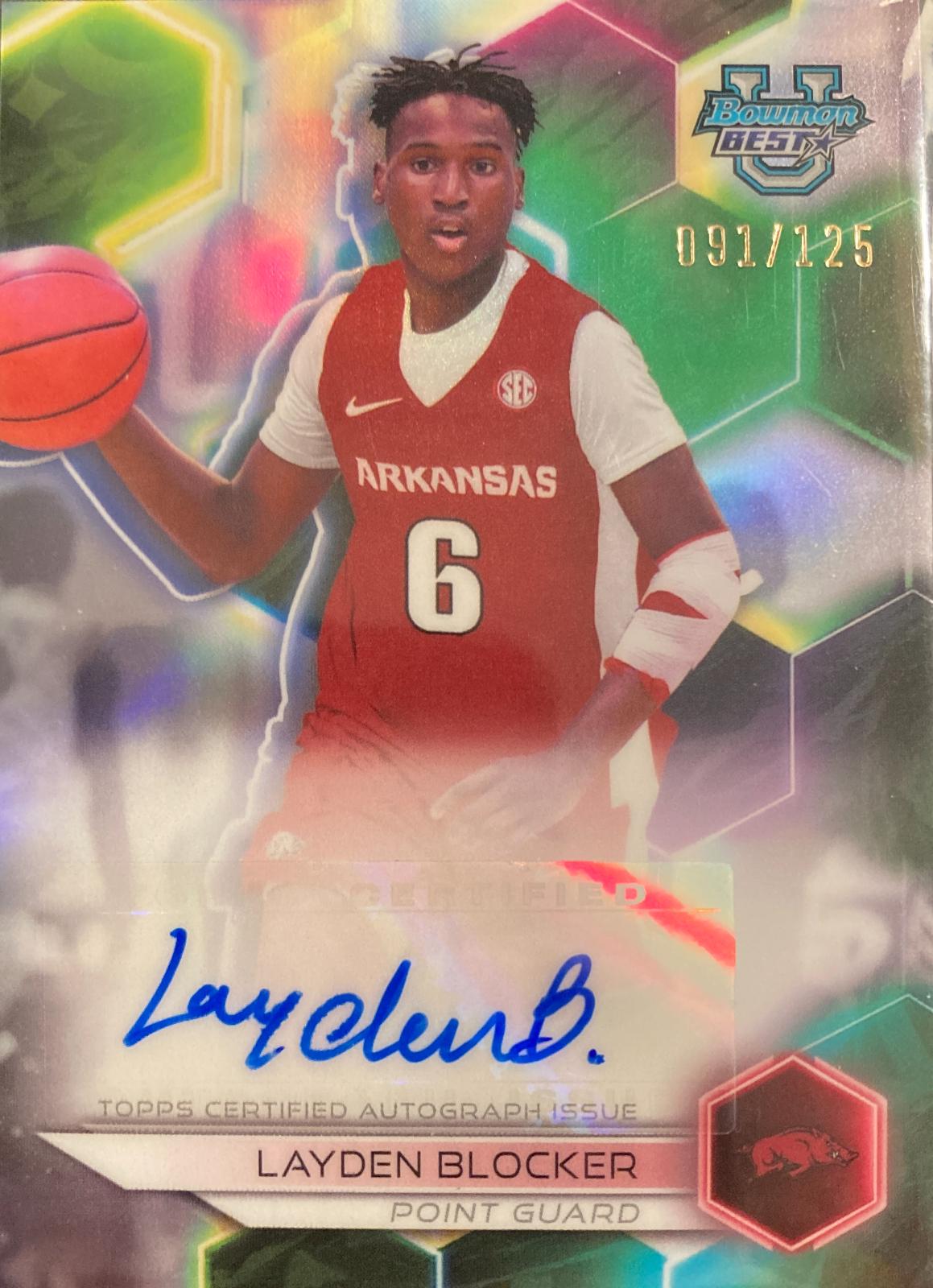 Layden Blocker #B23-LB 2023 Bowman Best University Best Of 2023 Autographs Basketball