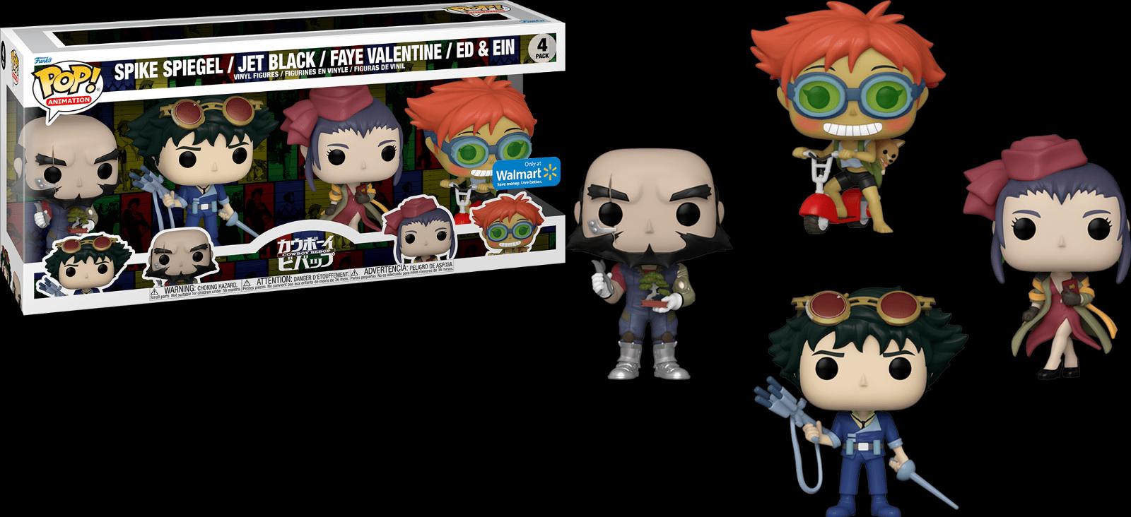 Spike Spiegel / Jet Black / Faye Valentine / Ed & Ein 4-Pack Funko POP Animation