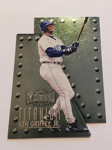 Ken Griffey Jr #3 Baseball Cards 1997 Metal Universe Titanium