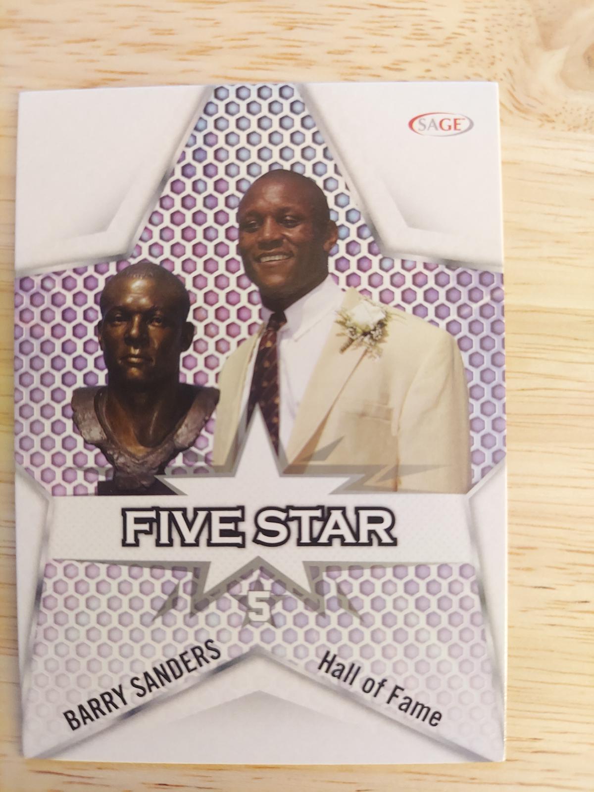 Barry Sanders #FS-5 Football Cards 2024 Sage HIT Five Star