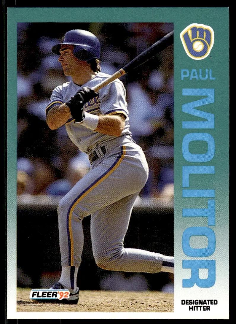 Paul Molitor #182 Baseball Cards 1992 Fleer